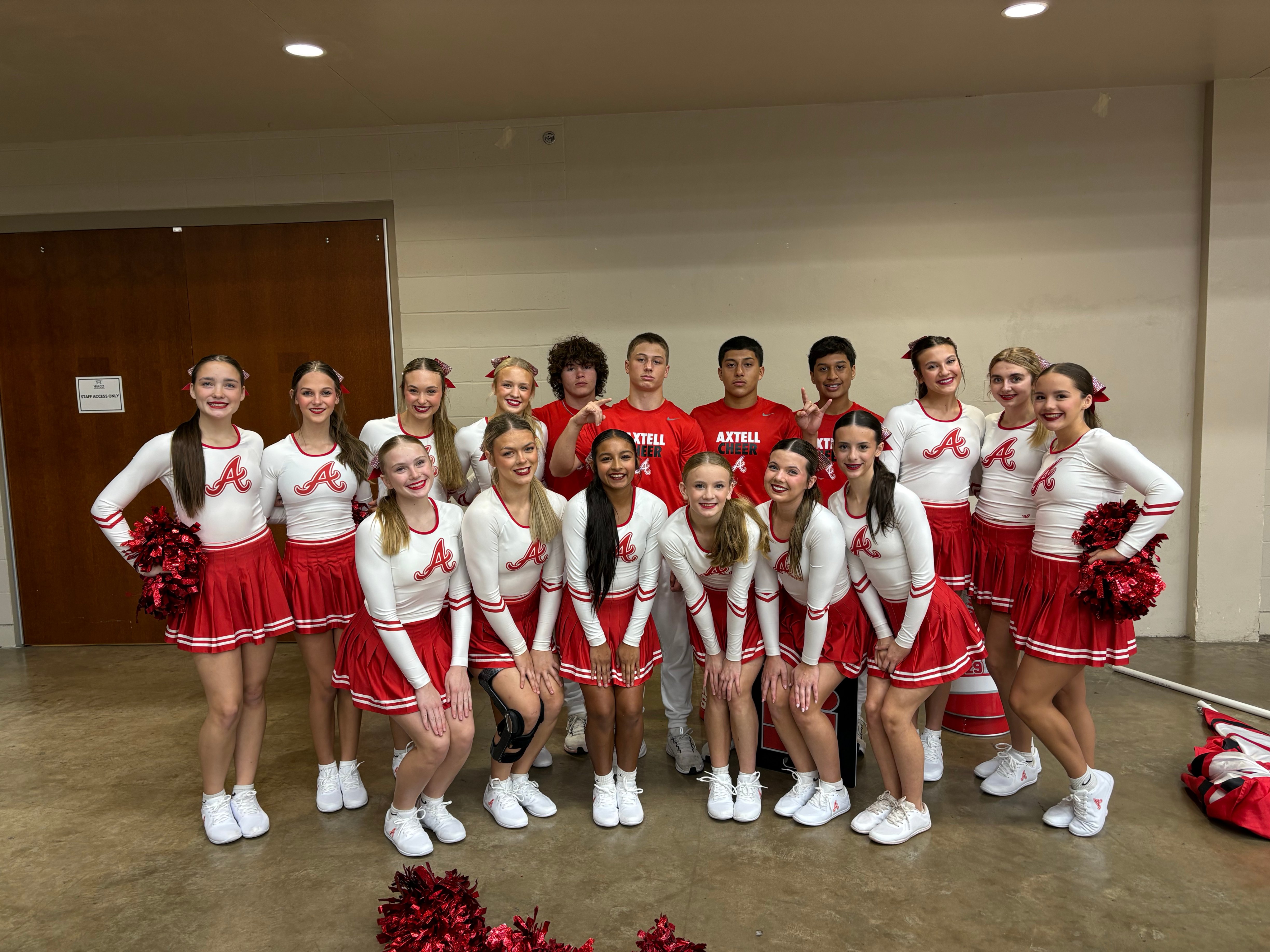 Cheerleaders performing at showcase